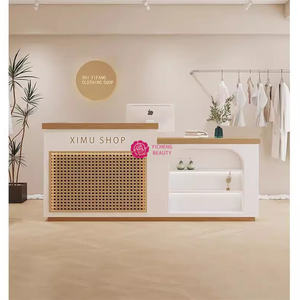 Yicheng Beauty Bureau de réception moderne et durable <span class=keywords><strong>Comptoir</strong></span> de réception en bois clair pour <span class=keywords><strong>boutique</strong></span> à des prix abordables - Product Image 6