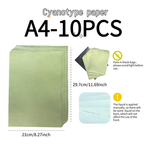 Recharge de papier d'impression solaire A4 10 feuilles de papier cyanotype activé par le soleil/solaire pour les projets de bricolage papier à <span class=keywords><strong>dessin</strong></span> d'art - Product Image 3