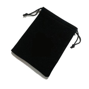 Black Velvet <b>Drawstring</b> Bag Jewelry Storage <b>Pouch</b> With Closure For Watch Eyewear Accessories - Product Image 1