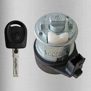 For Volkswagen B5 Ignition <b>Lock</b> Cylinder DZ099D2 1 <b>Key</b> Black Plastic Copper Zinc Alloy - Product Image 4