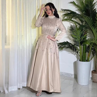 Robe élégante à perles, design tendance, ouverte sur le devant, robe musulmane magnifique pour l'Aïd