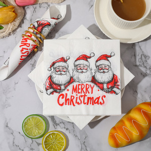 Christmas Paper Napkins 330mmx330mm Thickened Disposable For Holiday Home Use - Product Image 1