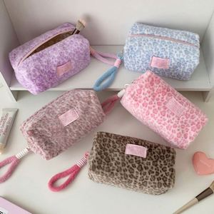 Neceser de Viaje, Organizador de Cosméticos, Bolsa de Maquillaje de Felpa con Estampado de Leopardo Rosa, Bolsa de Mamá - Product Image 6