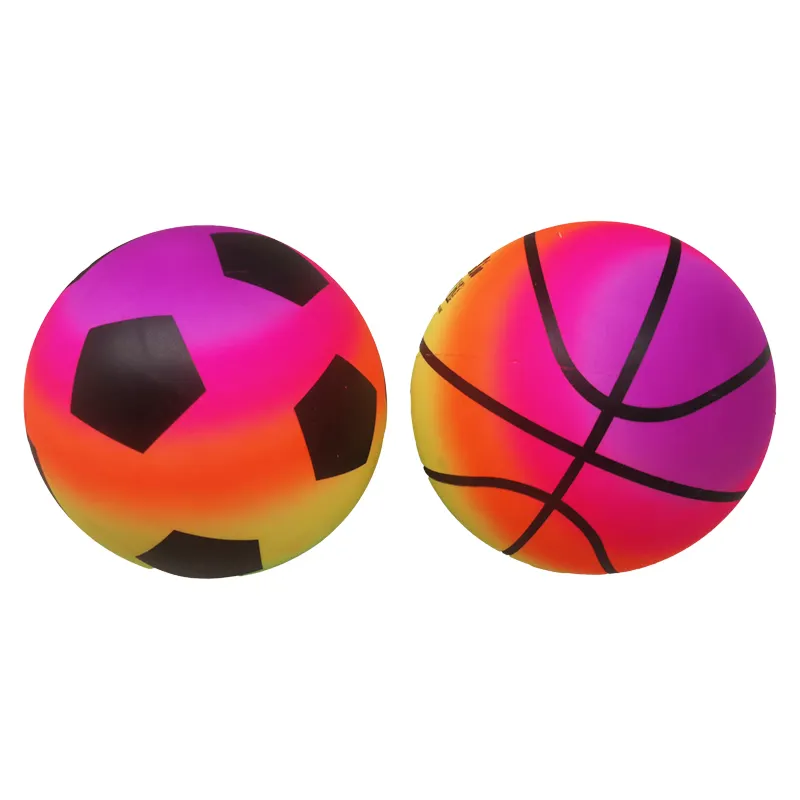 Радужный спортивный мяч, надувная виниловая игрушка из ПВХ, мяч для игровой площадки, Радужный неоновый баскетбол, футбольный мяч, регби, футбол, для улицы