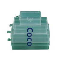 Boîte de rangement en plastique transparente rectangulaire en PP, épaisseur 0,1 mm, avec couvercle et fermoir, petite boîte à accessoires en plastique