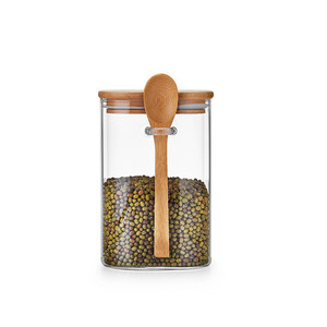 15oz Borosilicate Glass Jar Container Coffee Tea Storage Food Clear Glass Jar With Spoon