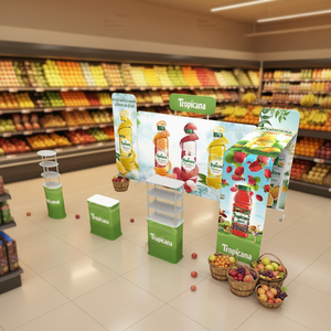 <span class=keywords><strong>Stand</strong></span> d'exposition portable <span class=keywords><strong>pliable</strong></span> 10x20 pieds en aluminium léger avec étagère pour la restauration et les foires - Product Image 1