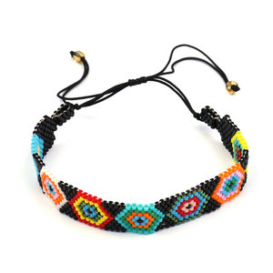 <span class=keywords><strong>Bracelet</strong></span> en perles naturelles pour femmes, design géométrique, petite perle, let arc-en-ciel, <span class=keywords><strong>macramé</strong></span> tissé, motifs avec perles - Product Image 4