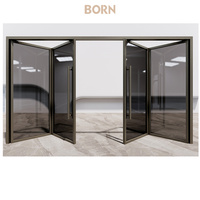 Porte pliante en verre de conception nouvelle, résistante au vent et à l'eau, robuste, pour terrasse, balcon, cour