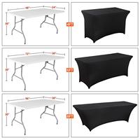 Usine de banquet de mariage couverture de table en spandex 4ft 6ft 8ft nappe extensible nappe rectangulaire pour fête hôtel restaurant