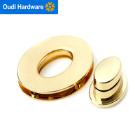 Serrure de sac en alliage ovale Twist Lock Light Gold Tuck Lock Fermoir de sac Accessoires pour sac en cuir Diy