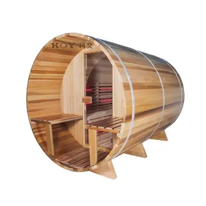 Low EMF Canada red cedar Carbon heating far infrared spa sauna cabin with stove