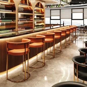 Taburete de Bar alto moderno de lujo, silla de diseño contemporáneo con patas de acero inoxidable para cafetería y restaurante en casa - Product Image 3