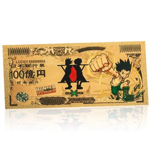 Anime klasik Huntered X Huntered Hisoka peringatan Killua paduan emas uang kertas plastik koin emas Foil edisi terbatas - Product Image 1