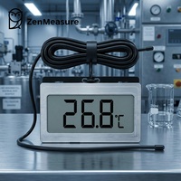 Termometer Digital ZenMeasure dengan Sensor Kabel Panjang dan Layar LCD untuk Kulkas, Freezer, dan Penyimpanan Makanan