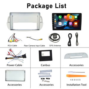 (Stock EU) Podofo 9 pouces Android autoradio Carplay Android Auto Double Din GPS prise en charge caméra AHD pour <span class=keywords><strong>FIAT</strong></span> 500 2007-2015 - Product Image 6