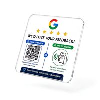 Autocollant NFC en acrylique Google Review avec code QR, panneau de commentaires 13,56 MHz, étanche et anti-poussière pour restaurants, commerces et salons