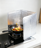 Baffle anti-éclaboussures pliable en aluminium imperméable et facile à nettoyer pour cuisinière à gaz, avec protection contre les éclaboussures d'huile et isolation thermique