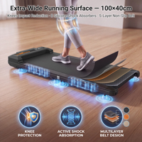 Tapis de marche compact sous le bureau, moteur silencieux 2,5 CV, design pliable, écran LED, télécommande, capacité de charge maximale de 130 kg