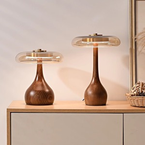 <b>Table</b> Lamp Wooden Base Glass Shade E27 LED Eye Caring For Bedroom Living Room <b>Study</b> - Product Image 2