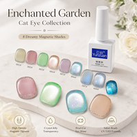 Yunzuan Enchanted Garden – Kit de vernis gel œil de chat 8 couleurs 15 ml – Magnétique, Soak Off, UV LED