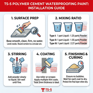 Revêtement imperméabilisant en ciment polymère JS à deux composants de qualité construction - Product Image 5