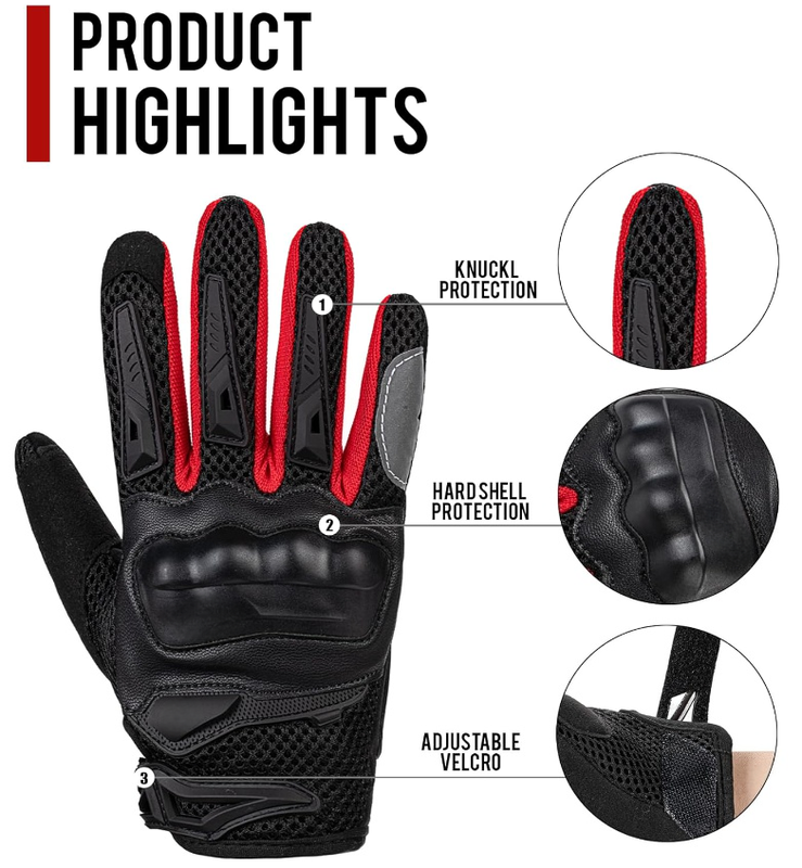 OEM PU Leather Full Finger Motorcycle