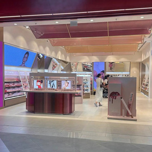 Vitrine de présentation de cosmétiques en bois, comptoir personnalisé pour produits de soin de la peau, présentoir de produits, vente directe d'usine - Product Image 6