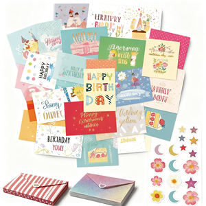 Venta al por mayor personalizado creativo Feliz cumpleaños Año Nuevo Navidad Hanukkah <span class=keywords><strong>bendición</strong></span> juego de tarjetas de felicitación gracias tarjetas con sobres - Product Image 1