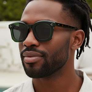 Gafas de Sol Cuadradas con Marco Grueso de Color Caramelo Vintage 2026 con Logotipo Personalizado, Protección UV400 y Remaches, para Hombre y Mujer - Product Image 2