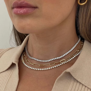 Collar <span class=keywords><strong>de</strong></span> <span class=keywords><strong>cadena</strong></span> <span class=keywords><strong>de</strong></span> tenis ajustable N & S, <span class=keywords><strong>acero</strong></span> inoxidable chapado <span class=keywords><strong>en</strong></span> <span class=keywords><strong>oro</strong></span> <span class=keywords><strong>de</strong></span> 18 quilates, cuadrado, circón 3A, diseño <span class=keywords><strong>de</strong></span> <span class=keywords><strong>cadena</strong></span> <span class=keywords><strong>de</strong></span> caja <span class=keywords><strong>de</strong></span> moda para aniversario - Product Image 3