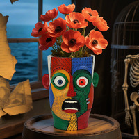 Picasso-Gesicht Harz-Blumentopf Abstrakte Kunst Skulpturaler Blumentopf im Kubismus-Stil für Heim- und Bürodekoration Einzigartiges Geschenk Großhandel