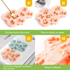 Moule à glaçons en silicone en forme d'ours en peluche pour boissons froides <span class=keywords><strong>au</strong></span> café, <span class=keywords><strong>au</strong></span> <span class=keywords><strong>lait</strong></span> et <span class=keywords><strong>au</strong></span> thé, moule à crème glacée - Product Image 4