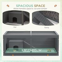 Enclos moderne et écologique pour hamster en bois de sapin avec bac à déchets extractible, cachette interne et rampe d'escalade pour petits rongeurs