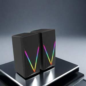 OEM/ODM ไฟ LED RGB ในร่ม6W เบส <span class=keywords><strong>PC</strong></span> USB สเตอริโอซับวูฟเฟอร์เสียงเพลงสเตอริโอคอมพิวเตอร์ทรงสี่เหลี่ยมกล่องลำโพง - Product Image 2