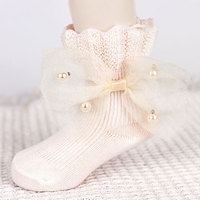 Nouveau gros mince filet été dentelle chaussettes pour nouveau-né filles respirant princesse tricoté cheville avec nœud papillon à volants