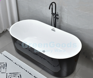Bañera acrílica de pie para apartamento, baño, 1700mm, Color blanco y negro, gran oferta - Product Image 2