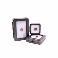 Boîte de présentation durable en acier inoxydable pour pierres précieuses, organisateur de bijoux en acier tungstène noir avec inserts en mousse pour pierres brutes