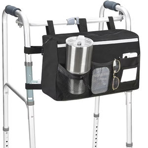 Panier de rangement mains libres pour <span class=keywords><strong>déambulateur</strong></span> pliant, fauteuil roulant, avec porte-gobelet et grand sac de transport pour <span class=keywords><strong>déambulateur</strong></span> - Product Image 2
