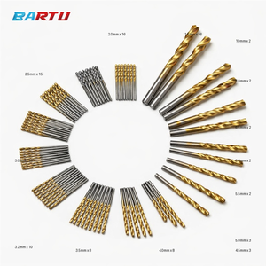 Forets micro HSS revêtus de titane de haute précision Bartu pour le métal |   Jeu de forets hélicoïdaux de 1,0 à 3,0 mm, fabricant OEM - Product Image 4