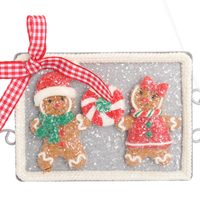 Brand New Handmade Gingerbread Man Pendentif en céramique douce Conception d'arbre de Noël Mini Iron Pan Biscuits Box Packed