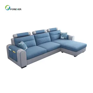 Modern Contracted Cloth Art Sofa Small Family Sitting Room Furniture Combination Can Disassemble Corner Three Cloth Sofa