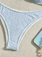 Nouvel ensemble de bikinis bandeau push-up personnalisés 2026 avec motif floral, maillot de bain deux pièces taille haute confortable pour la plage