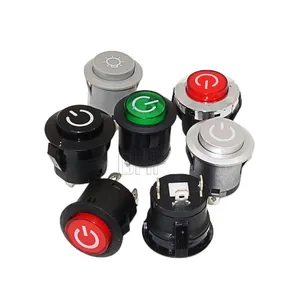 New Design Wholesale 18.1MM Diameter LED Round Button Type Sealed IP60 Plastic Push Button Switch ON-OFF with 3 Pin Terminals