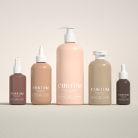 Bouteille à épaule en PET noir transparent personnalisée, vente en gros, emballage cosmétique en plastique écologique, bouteille de lotion, bouteille de shampoing