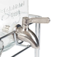 Distributeur de boissons en verre sur pied en métal de 4 L avec bocal en verre Mason