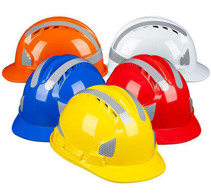 Reflective Stripe Safety Helmet Construction Durable ABS Material <b>Hard</b> <b>Hat</b> Working Construction Helmet for Worker - Product Image 1