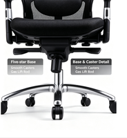 Chaise de bureau ergonomique à dossier haut en maille avec appui-tête réglable, support lombaire, accoudoirs 3D et base pivotante, mobilier commercial