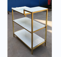Console d'affichage Art Déco Design Étagère Variable Hauteur Réglable Design Modulaire Bureau Multifonction Table de Luxe Dorée