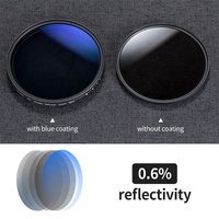 Filtres ND variables réglables K&F Concept ND2-400 37-82mm avec revêtement bleu, réglage 1-9 stops